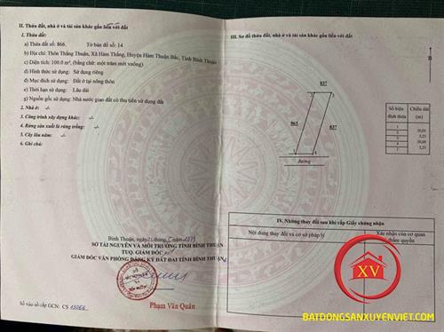 Bán đất thổ cư trục chính cá đồng Hàm Thắng 